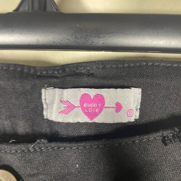 NWT! Buddy Love Kyla Feather Trim Ankle Pants Black Size 31 Women's! - Picture 4 of 6